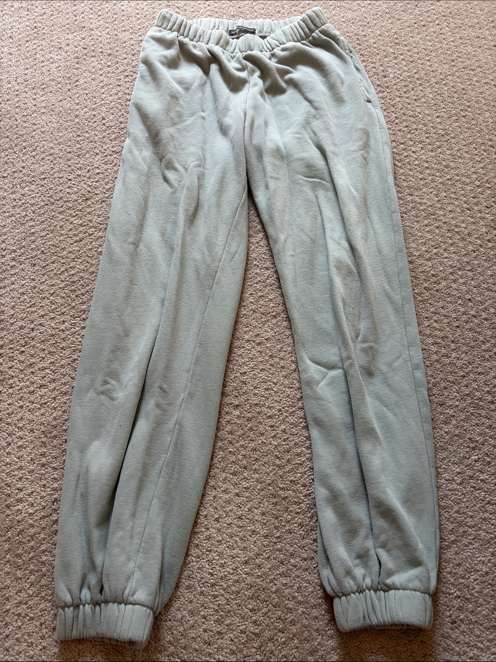 Brandy Melville Light Gray Elastic-Waist Joggers